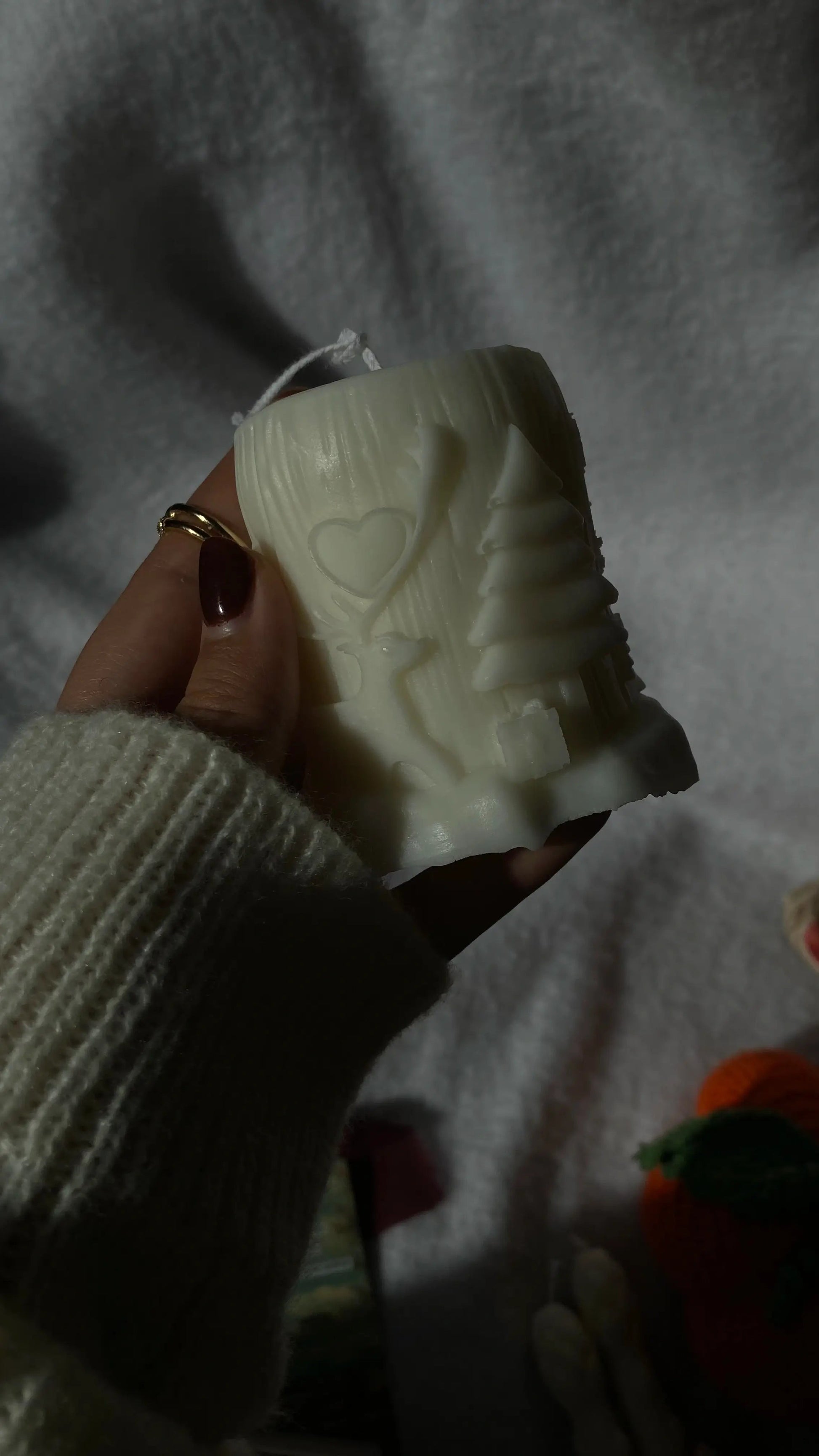 Téli látképes gyertyák dans le jardin.