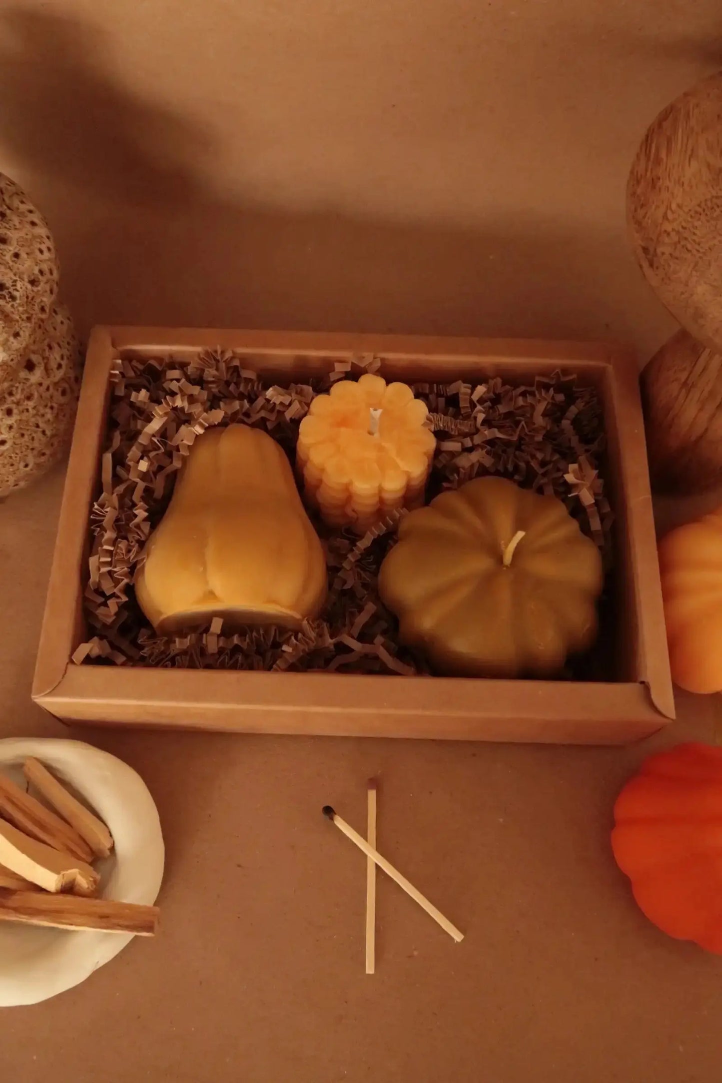 Autumn Box - Szójaviasz gyertya szett dans le jardin.