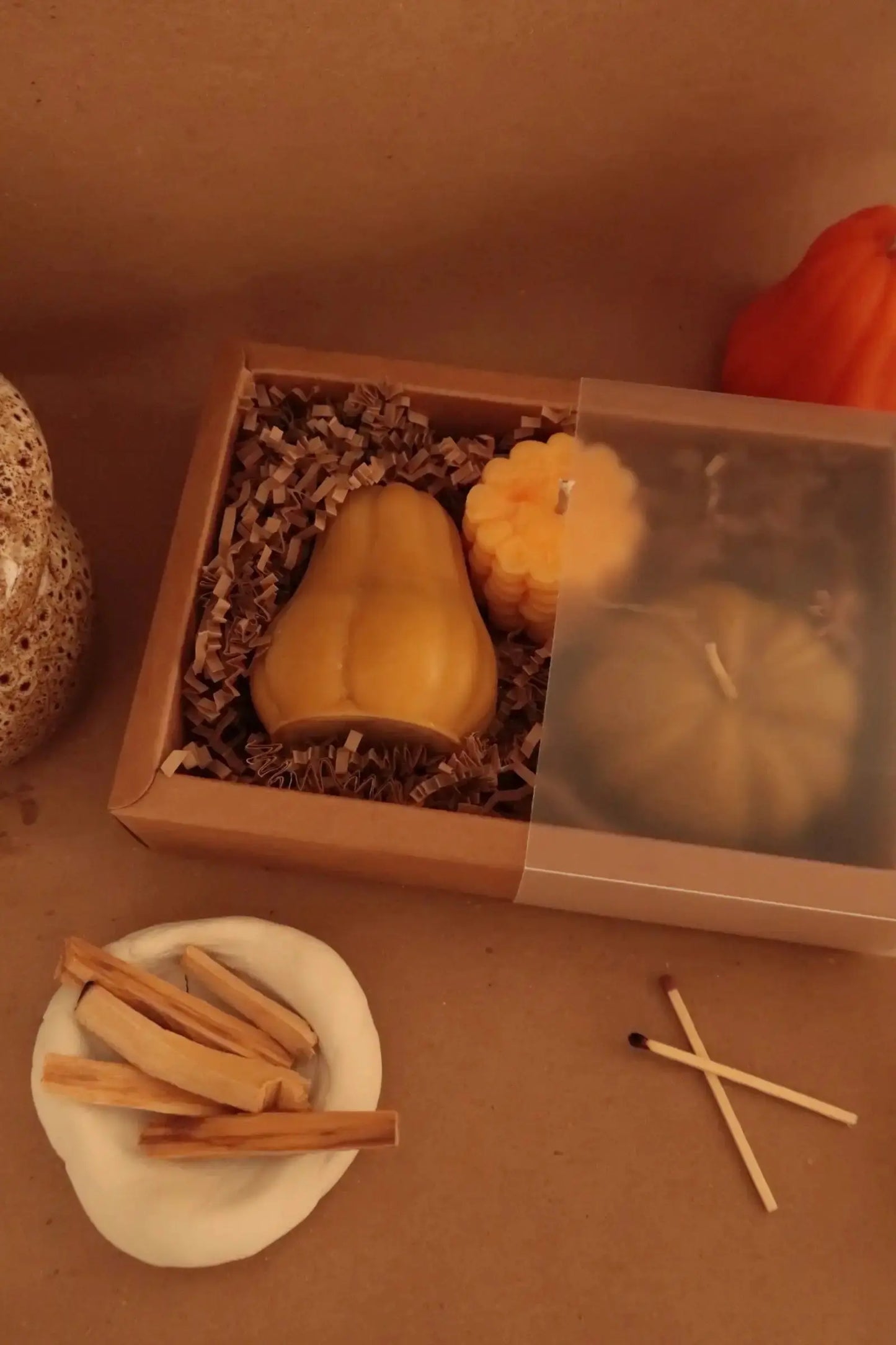 Autumn Box - Szójaviasz gyertya szett dans le jardin.