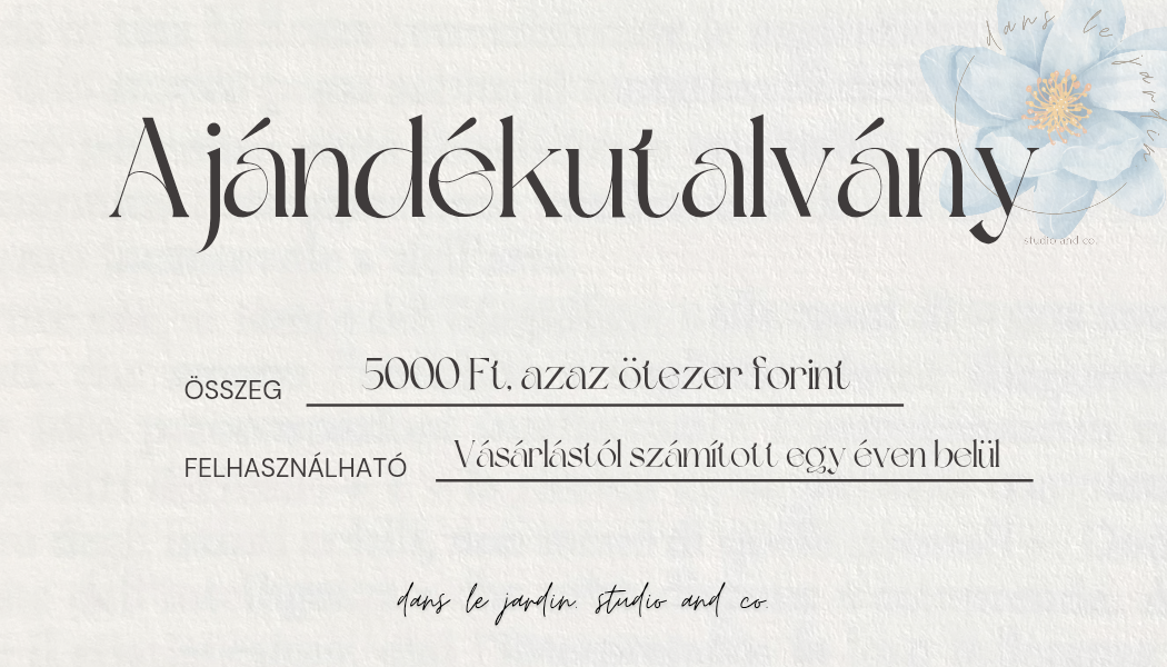 Ajándékutalvány dans le jardin.