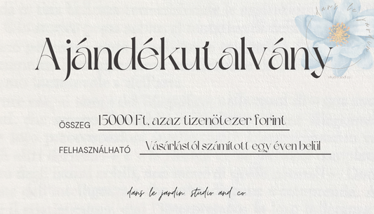 Ajándékutalvány dans le jardin.