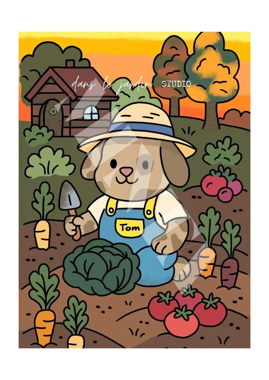 Letölthető színező lapok dans le jardin.