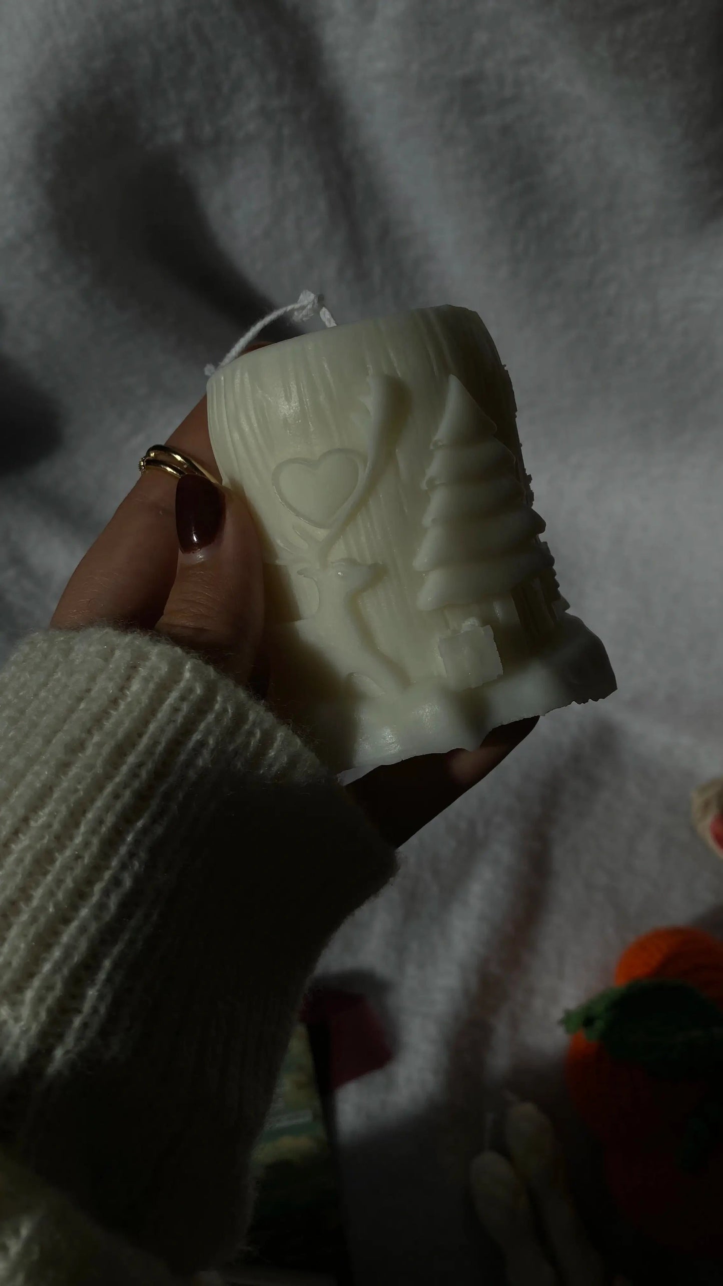 Téli látképes gyertyák dans le jardin.