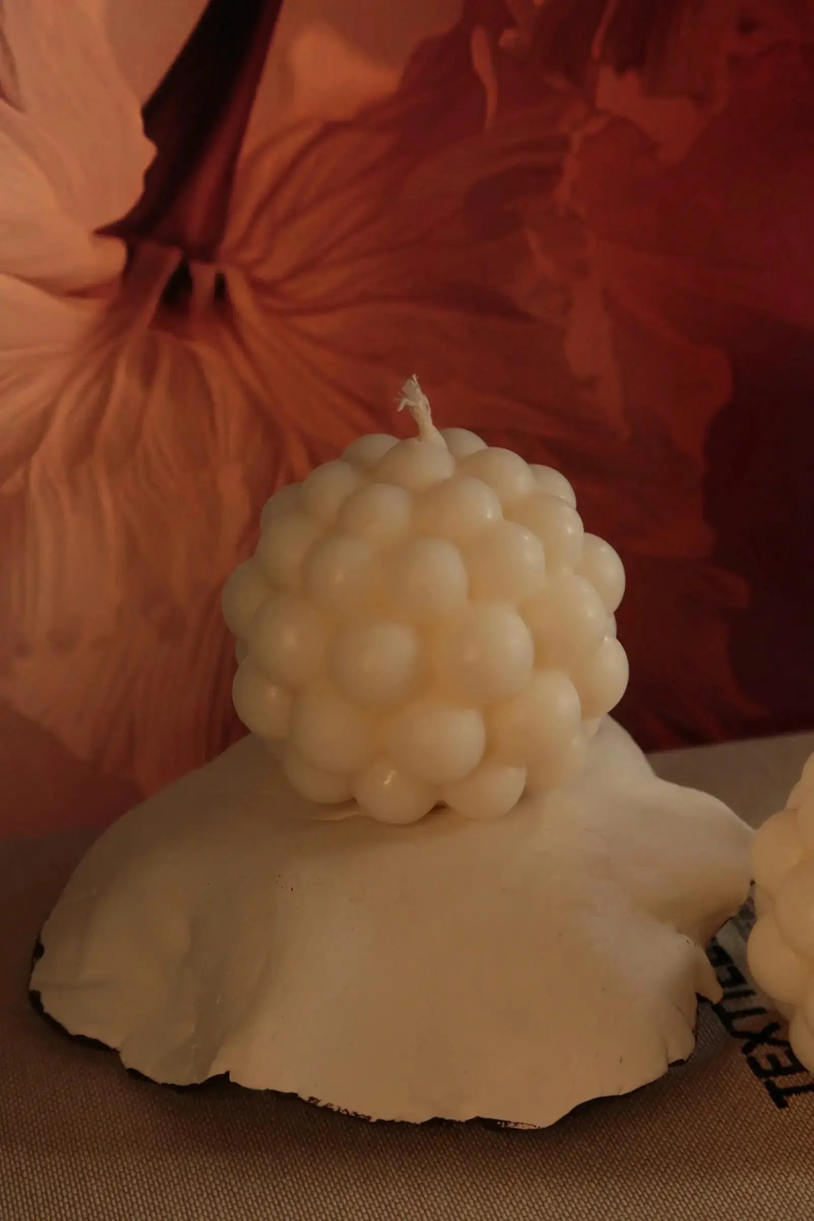 Sphère de Lune szójaviasz gyertya dans le jardin.