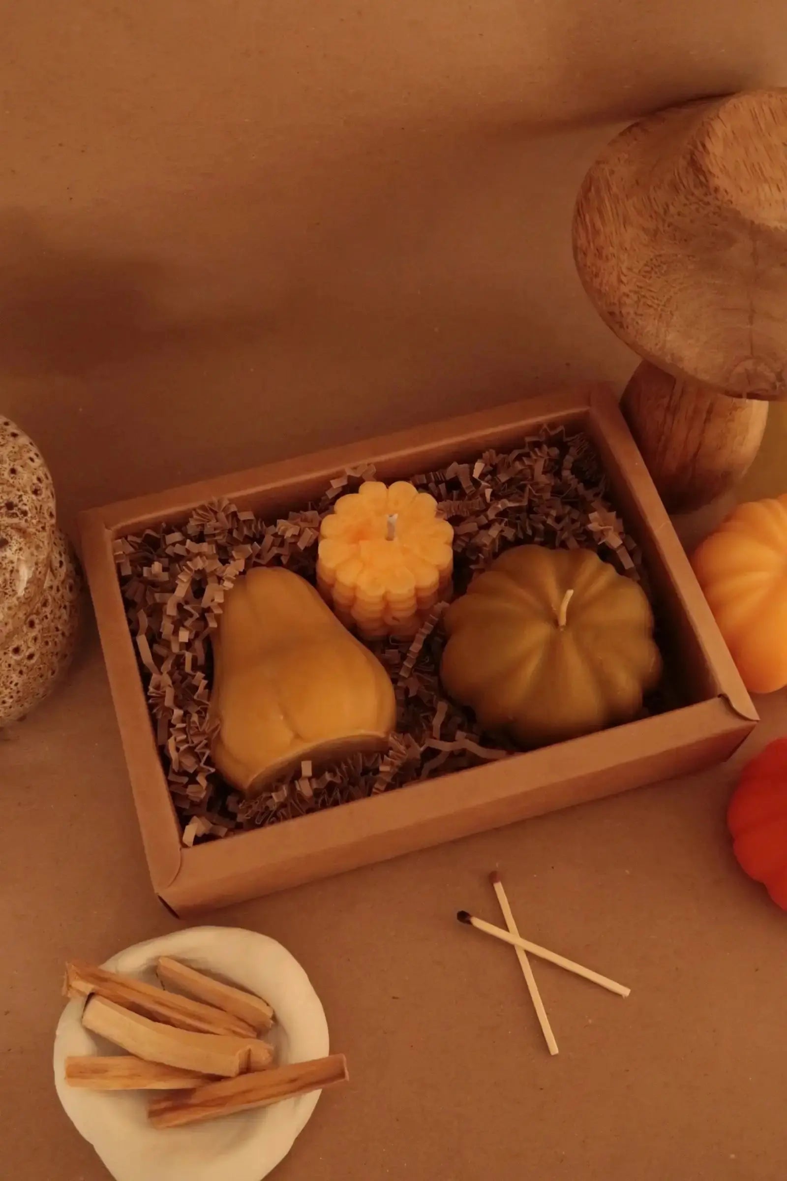 Autumn Box - Szójaviasz gyertya szett dans le jardin.