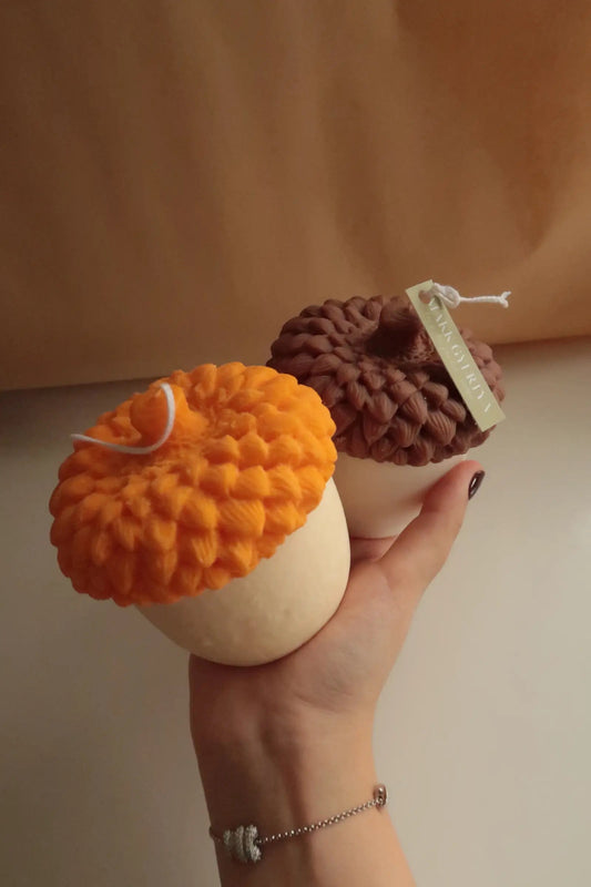 Makk formájú szójaviasz gyertya dans le jardin.