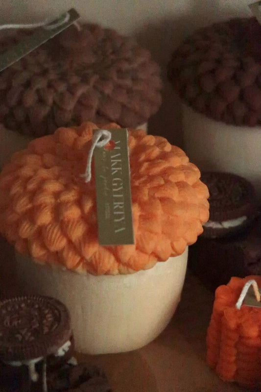 Makk formájú szójaviasz gyertya dans le jardin.